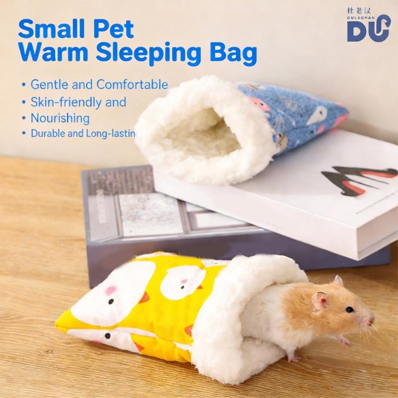 Washable Hamster Sleep Bag for Small Pet Resting SleepSack with Soft Lining For Small Animal Breeding Shelter Place