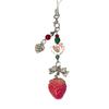 Lace Ribbon Keyring Cute Sweet Strawberry Pendant Keychain Colorful Beaded Phone Lanyard Multi-Functional Bags Accessories