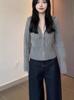 Design-Sense Cable Knit Hooded Cardigan: Zippered, Slimming, Waist-Cinching, Autumn/Winter Short Sweater Coat for Women