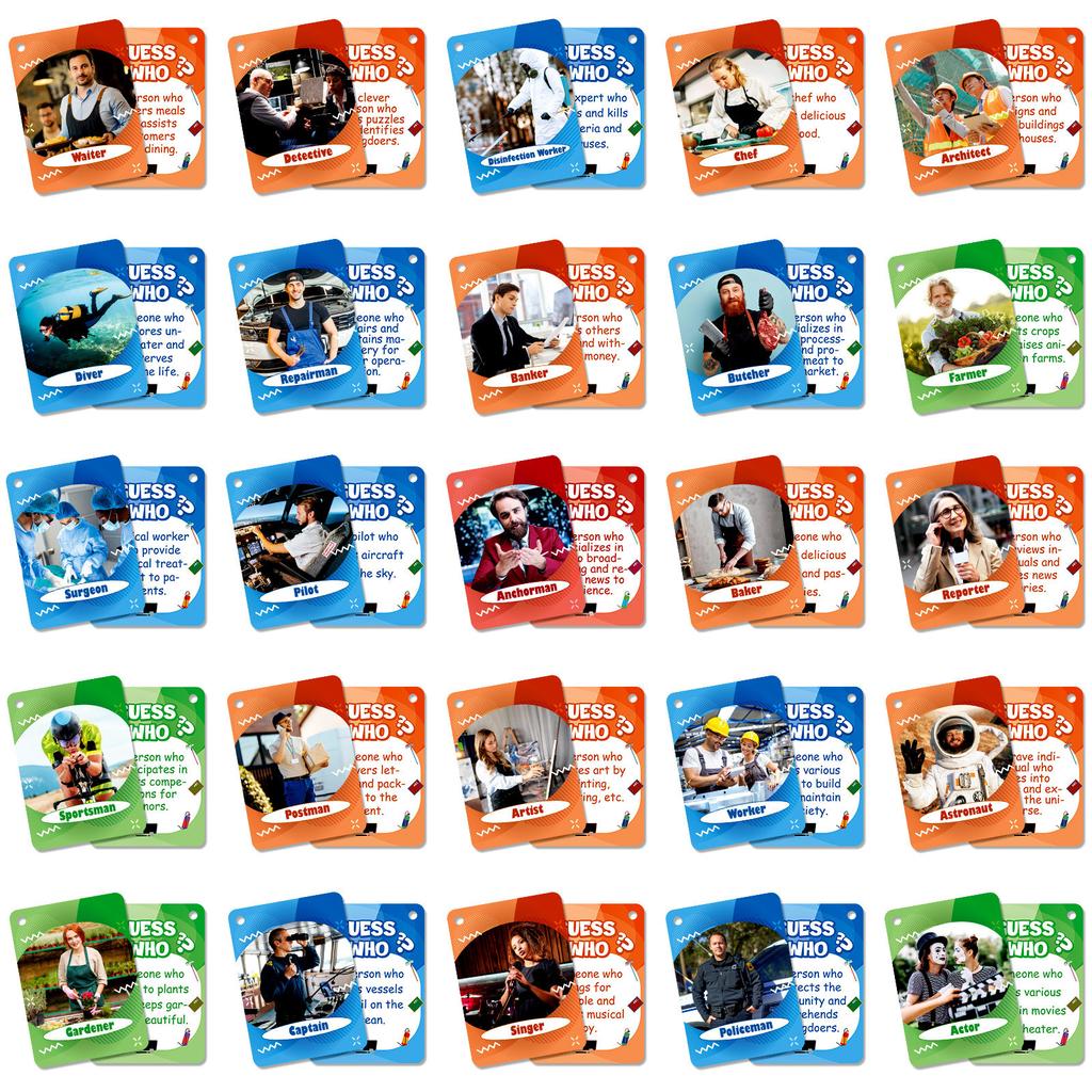 50 Realistic Career Cards Baby Cognitive Enlightenment Education Parent-Child Interactive Education Cards