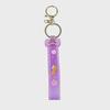 Silicone Glitter Bow Keychain with Leather Strap - Cartoon Style Gift Accessory