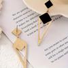 2026 New Arrival Gold Color Triangle Pendant Earrings for Women Minimalist Metal Geometric Long Dangle Statement Earring Jewelry