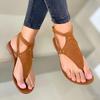 Summer Flat Women Sandals Gladiator Black Open Toe Ladies Beach Sandals Roman Buckle Strap Female Shoes  Big Size Flip Flops