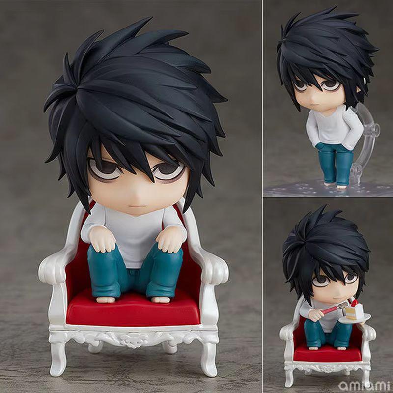 Death Note L Yagami Light 10cm Movable POLYVINYL CHLORIDE Nendoroid Animation Action Figures Collector-Worthy Miniature Tabletop Decoration Piece