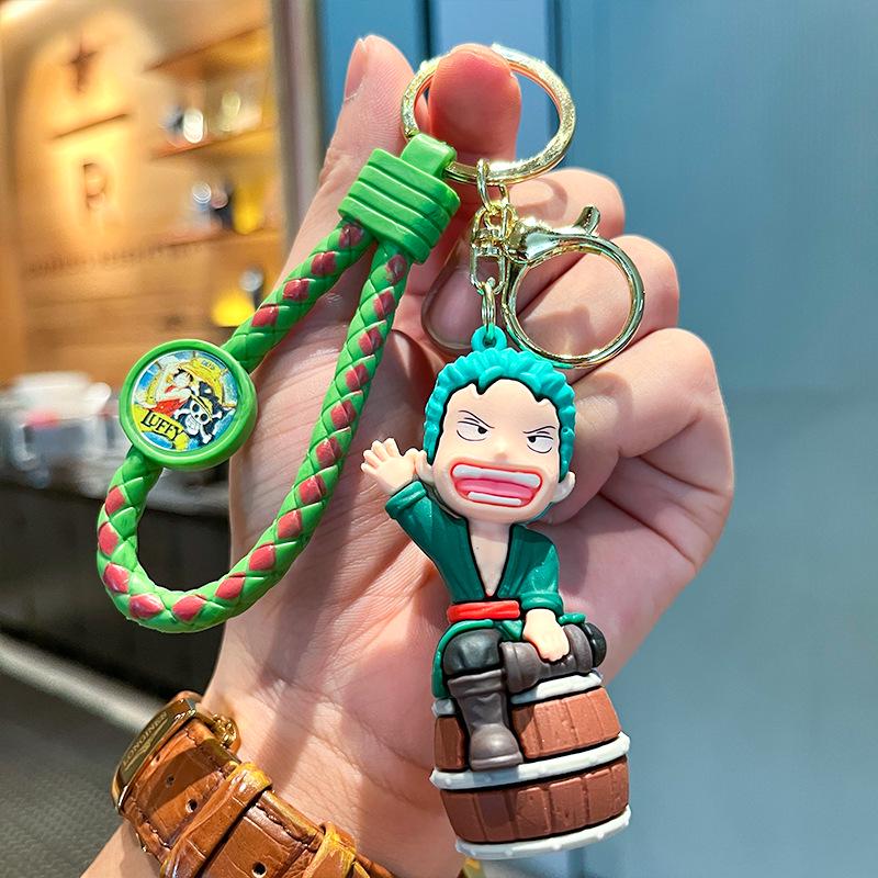 3D Anime Figurine Keychain: Luffy, Chopper & Usopp from One Piece