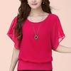 Camicetta in Chiffon Casual Larga Manica a Pipistrello Top Camicie Donna Estate