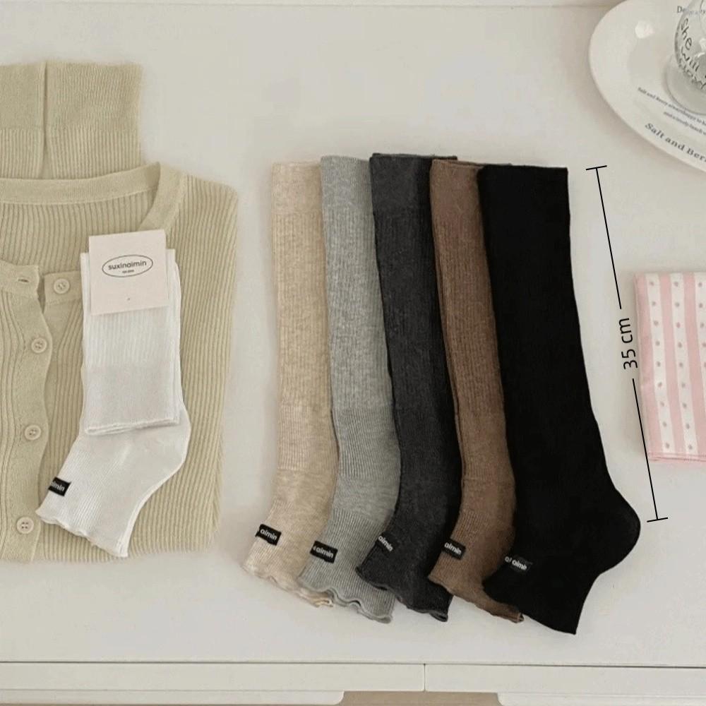 1Pair Cotton Knee Socks Breathable Knitted Foot Cover Fashion Leg Warmers Lolita Style