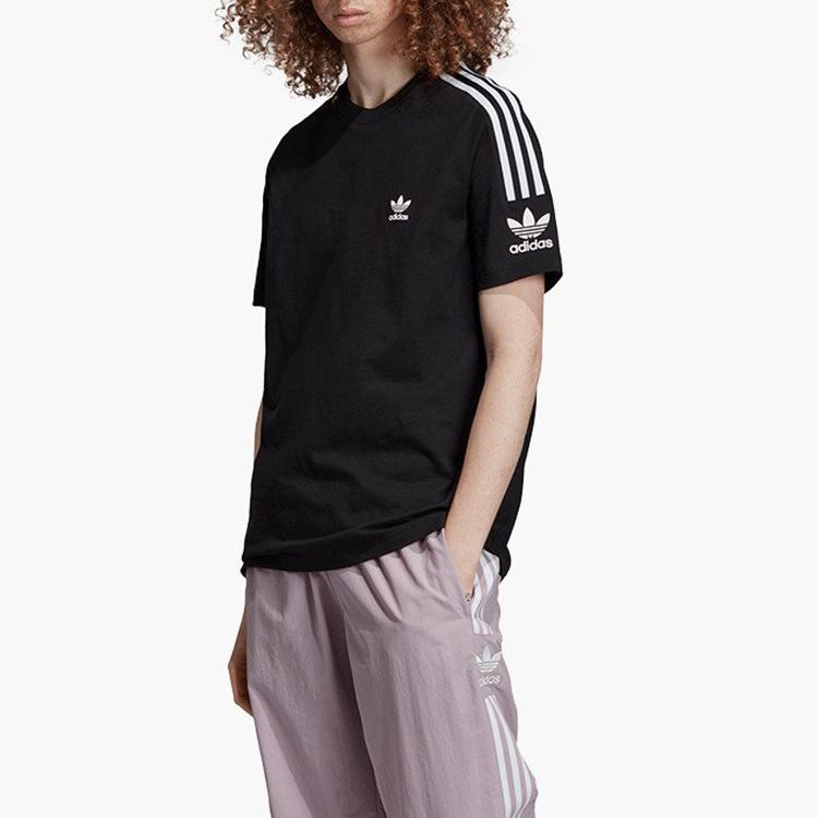 Adidas Originals Clover Retro 3-Stripes Tee Crew Neck Short Sleeve Men Tops Black ED6116