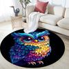 Owl Artwork Round Area Rug,Carpet Rug for Living Room Bedroom Sofa Playroom Decor,Non-slip Floor Mat