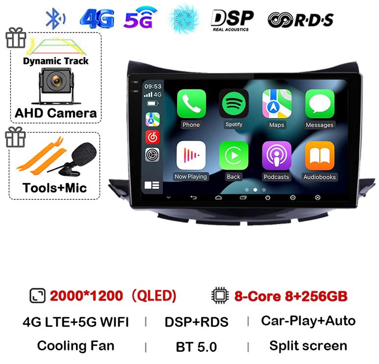 Android 14 Carplay Auto For Chevrolet Trax 2017 2018 2019 Navigation Car Radio 2 DIN GPS Stereo Multimedia Player Head Unit DSP