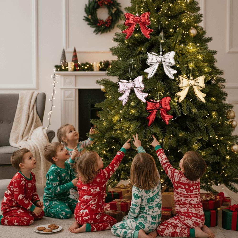 Bowknot Christmas Hanging Colorful Design Bowknot Pendant Christmas Tree Bow Decor Christmas