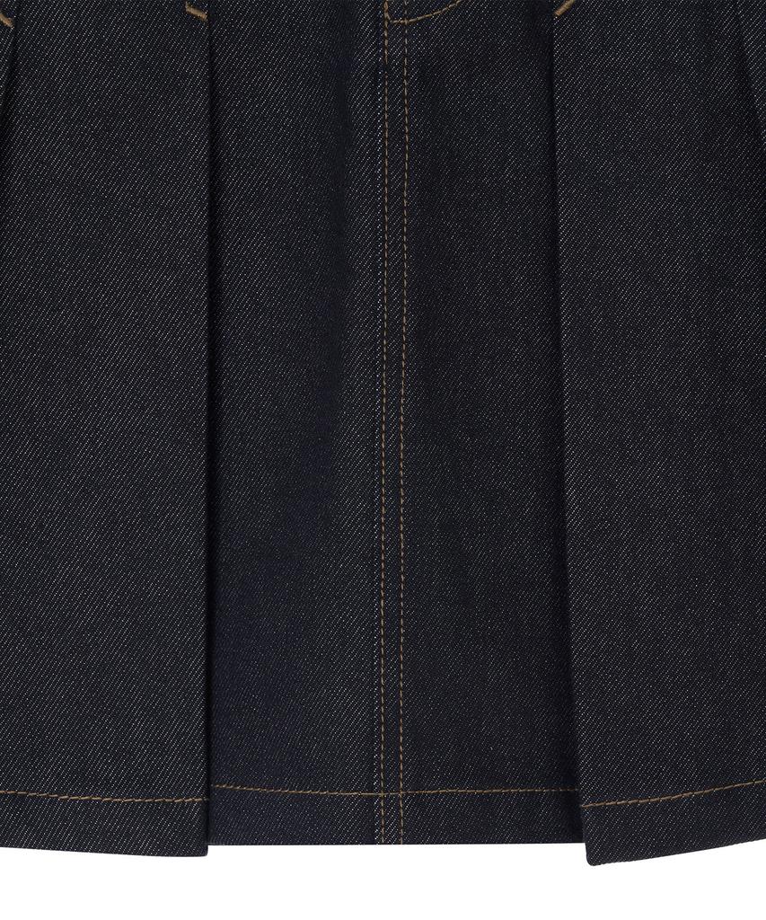 Lee Mid-Length Denim Pleated Skirt Indigo Raw