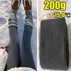 Winter Warm Thermal Fleece Lined Oat Grey Pantyhoses Comfort Japanese Ribbed Cotton Tight Velvet Plush Soft Non Pilling Leggings