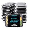1 Compartment BPA Free Reusable Meal Prep Containers Plastic Food Storage Trays with Airtight Lids Microwavable Freezer