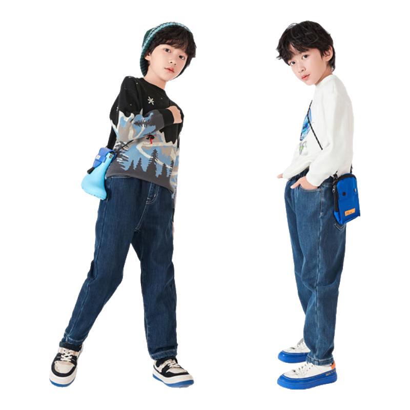 Balabala Boys  Plush-lined Straight Leg Jeans 165