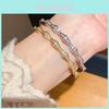 Geometric Zinc Alloy Bracelet With Cubic Zirconia For Elegant Women
