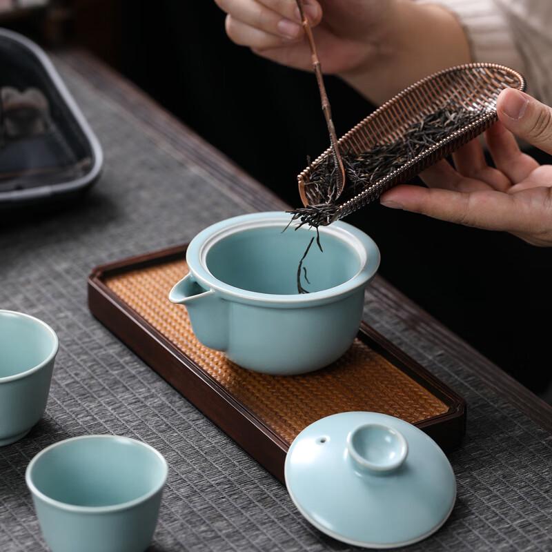 MULTIPOTENT Ru Kiln Ceramic Travel Kung Fu Tea Set