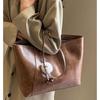 Bag Women's Large Capacity 2025 New Autumn and Winter High-end Brown College Student Class Shoulder Bag Commuter Tote Bag