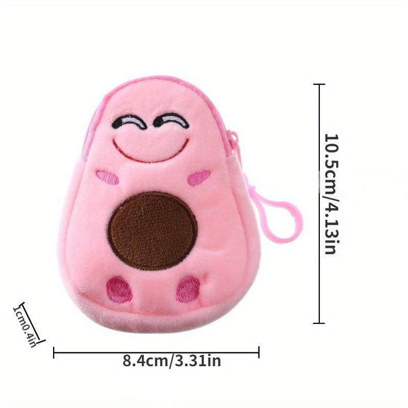 Funny Cartoon Avocado Shaped Purse, Plush Coin Purse, Portable Storage Pouch
