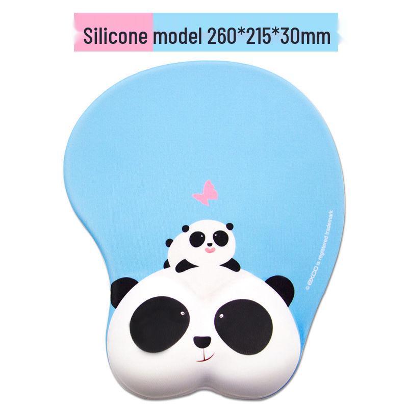 Cartoon Cute Girl 3D Silicone Mouse Pad with Wrist Rest for Office & Esports