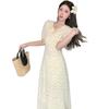 Large size French pastoral floral dress women's summer fat mm thin pear-shaped figure covering the stomach sweet a-word skirt