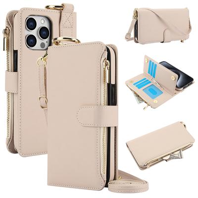 Multifunctionele kaartsleuven houder rits portemonnee flip telefoonhoesje voor iPhone 15 14 13 12 11 Pro Max Plus XS XR X 15Pro bandhoes