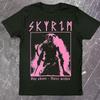 Skyrim T-Shirt Unisex Sommer Dragonborn Nordisch Gaming Grafik Kurzarm Oversized Streetwear Lockerer Schnitt Elder Scrolls Fan T-Shirt