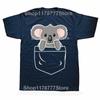 Funny Koala In The Pocket T Shirts Streetwear Short Sleeve Birthday Gifts Unisexs Clothing Fashion Casual Loose Oversized T Shirt