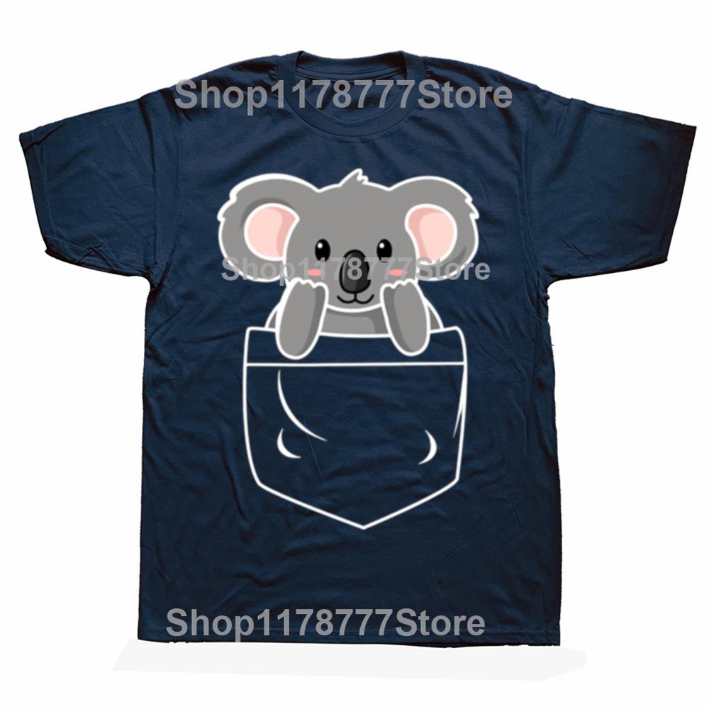 Funny Koala In The Pocket T Shirts Streetwear Short Sleeve Birthday Gifts Unisexs Clothing Fashion Casual Loose Oversized T Shirt
