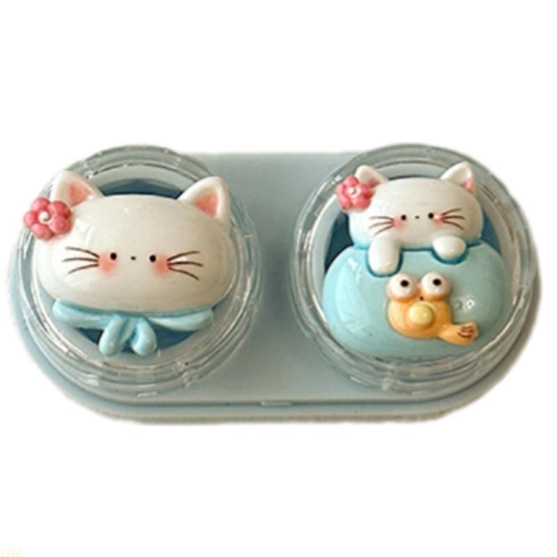 

Travel Companion Lens Case Cute Cartoon Lens Box Portable Drawer-Style Case Cartoon Plastic Contact Care Box For Office Gifting