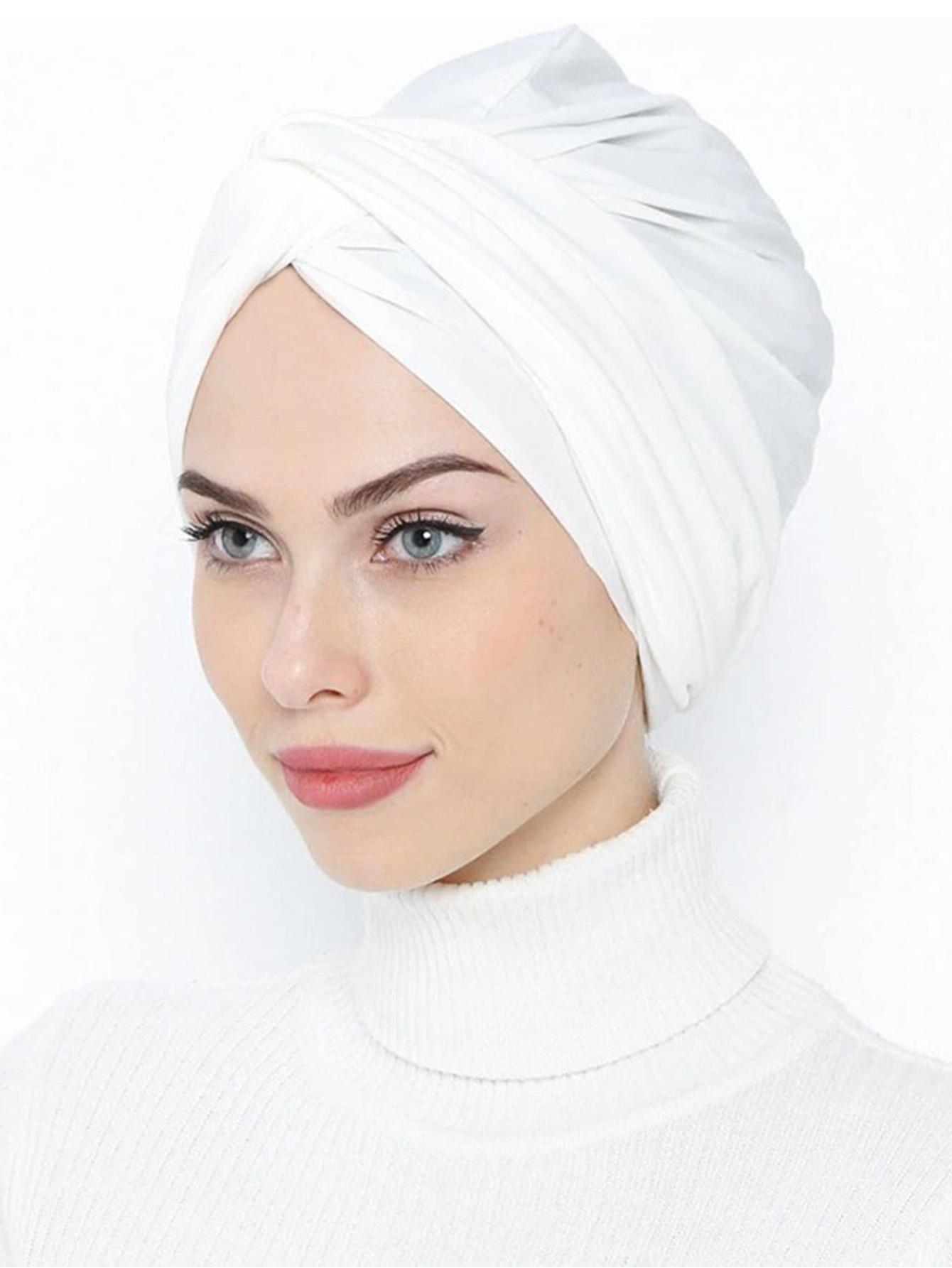 

1 шт. хиджаб женский однотонный цветной тюрбан шарф повязка на голову подходит для повседневной носки