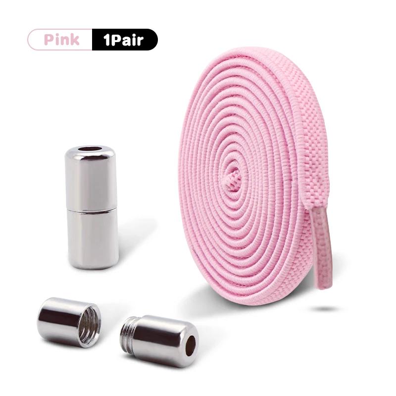 Capsule Lock Shoelaces Elastic Laces Sneakers No Tie Shoe Laces Without Ties Kids Adult 0.6cm Flat Shoelace for Shoes