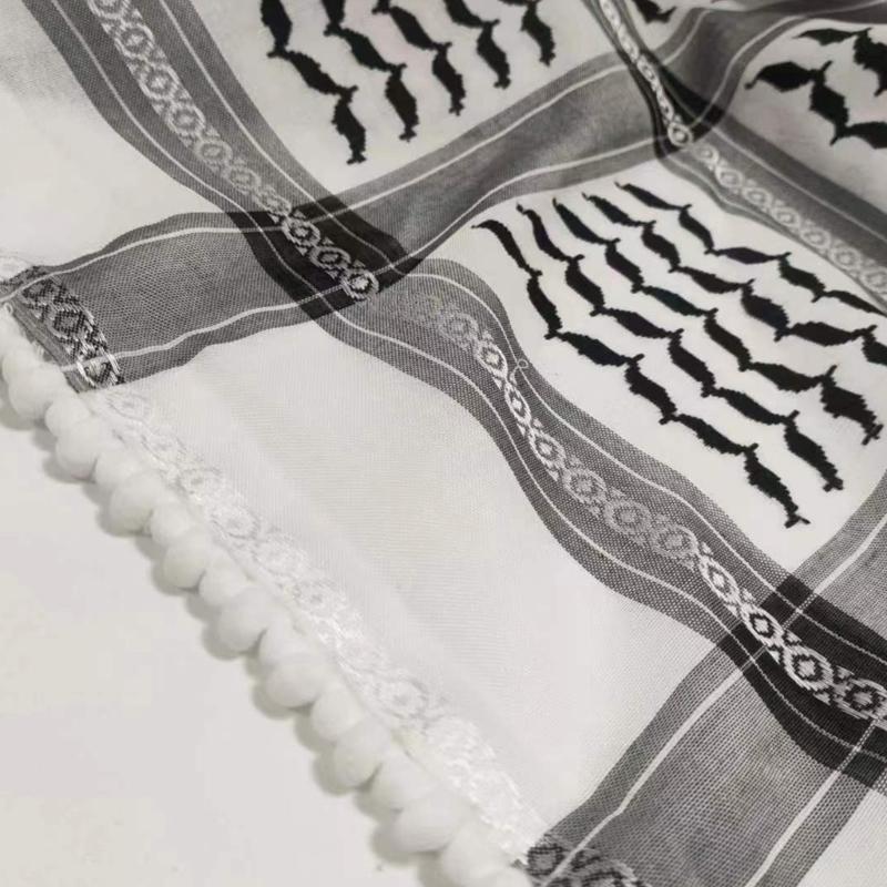 Middle East Adult Shemagh Scarf Outdoor Dustproof Sunproof Turbans Multi Purpose Head Wrap Cycling Breathable Kerchief