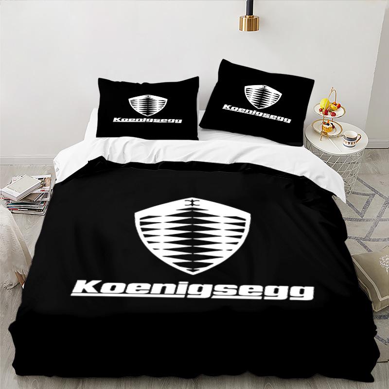 3-teiliges Königs Auto Bettwäsche-Set Bedruckte Bettbezug-Verschluss Enthält 1 Bettbezug & 2 Kissenbezüge für Alle Jahreszeiten Schlafzimmer-Dekoration