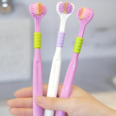 Household 3-Sided Toothbrush With Soft Bristles Comfortable Easy To Use Deep Cleaning Toothbrush For Adults Kids Boys Girls