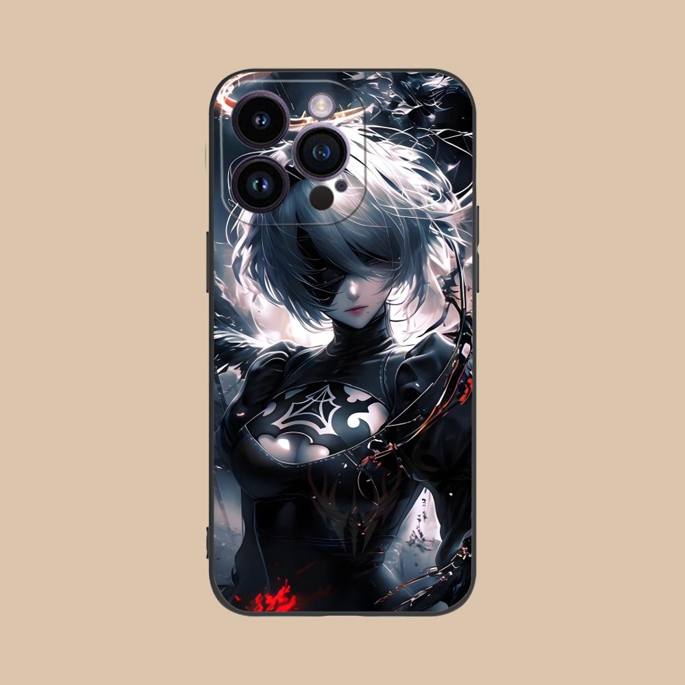 Nier 2B Automata Phone Case for iPhone 16 15 14 13 12 11 X XR XS 8 7 Pro Max Plus Mini Colour Printing Cover Cellphones Luxury