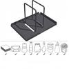 Metal Napkin Holder forTable with Salt and Pepper Shakers Caddy,Napkin Storage Dispenser for Kitchen DinnerTable and Picnic Deco