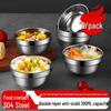 MAXCOOK 304 Stainless Steel Double-Layer Insulated Soup Noodle Bowls (6-Pack)