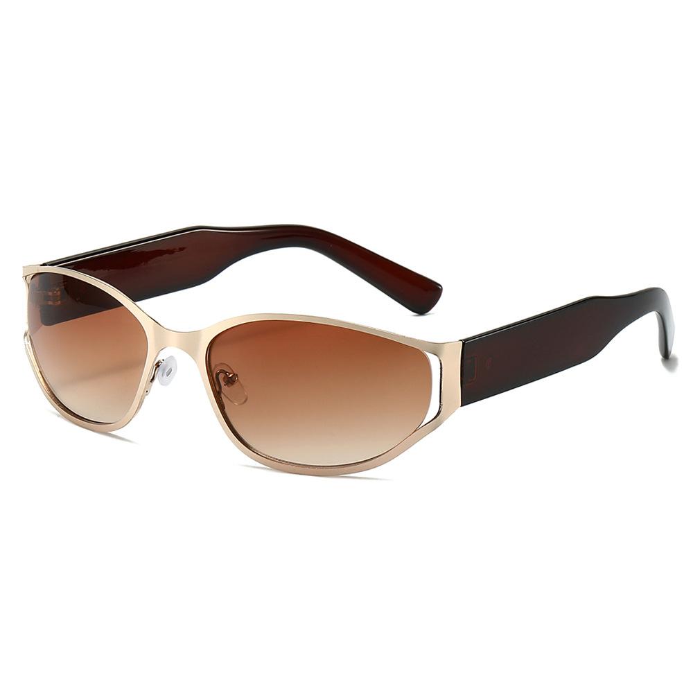 European and American fashionable futuristic tech oval frame sunglasses, new eyewear trendy millennial style sun-protection sunglasses