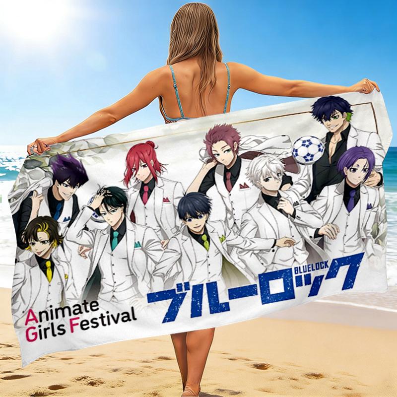 1Pc Blue Rock Anime Festival Beach Towel Quick Dry Multiuse For Beach Pool Gym Yoga Home Travel Christmas Halloween Xmas Gift S1954