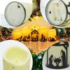 5pcs Flameless LED Christmas Nativity Scene Candle Lights Battery Powered Religious Pillar Decoration for Indoor Holiday Home