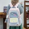 Schoolbag Japanese High-value Ins Plaid Girl Style Backpack Dopamine Contrasting Color College Style Primary and Secondary School Backpack