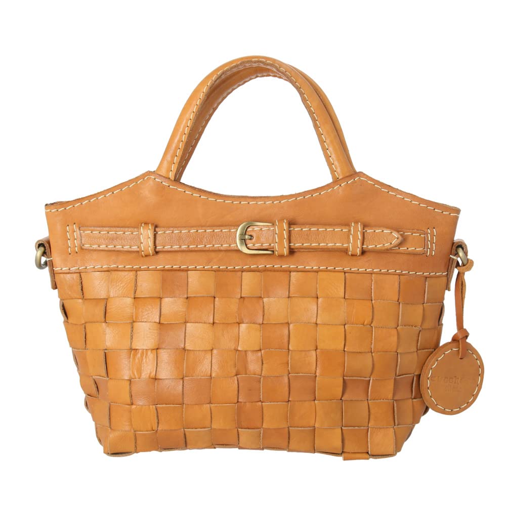 

Leather mesh tote Baquette Leather mesh tote Brown [Zucchero Filato] 2-way