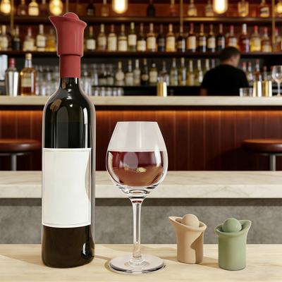 Silicone Wine Stopper Reusable Wine Bottle Stopper Seal Bottle Cover for Beer Champagne Home Kitchen Bar Use