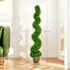 Set of 2 Artificial Plants, Topiary Spiral Boxwood Trees with Pot, for Home Indoor Outdoor Decor, 150cm