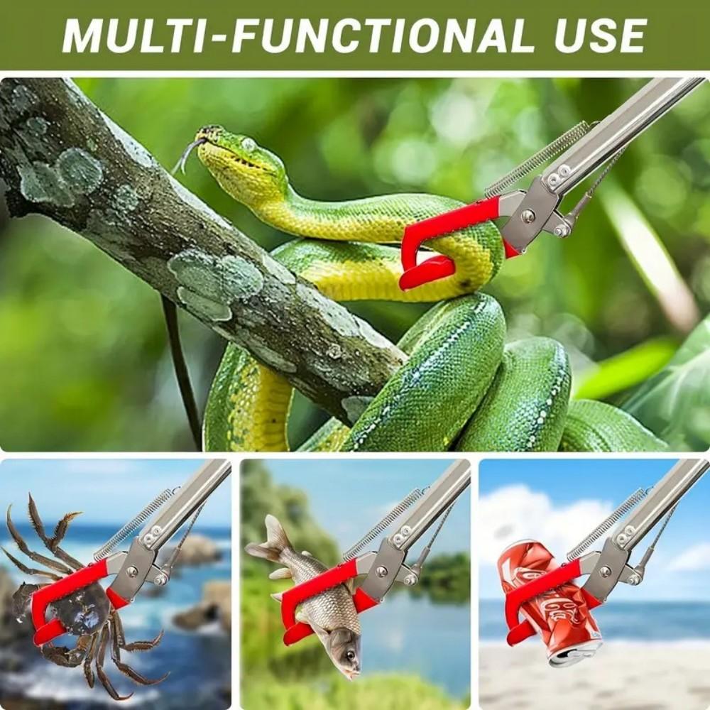 

Зажим «Краб/Змея» из нержавеющей стали | 3-х фиксаторные зубчатые губки и пружина | Складной пляжный инструмент для рыбалки/выживания на природе 75CM