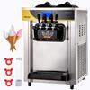 Commercial Ice Cream Maker, 22-30L/H Yield, Countertop Soft Serve Machine with 2x6L Hopper 2L Cylinder LCD Panel Puffing Shortage Alarm