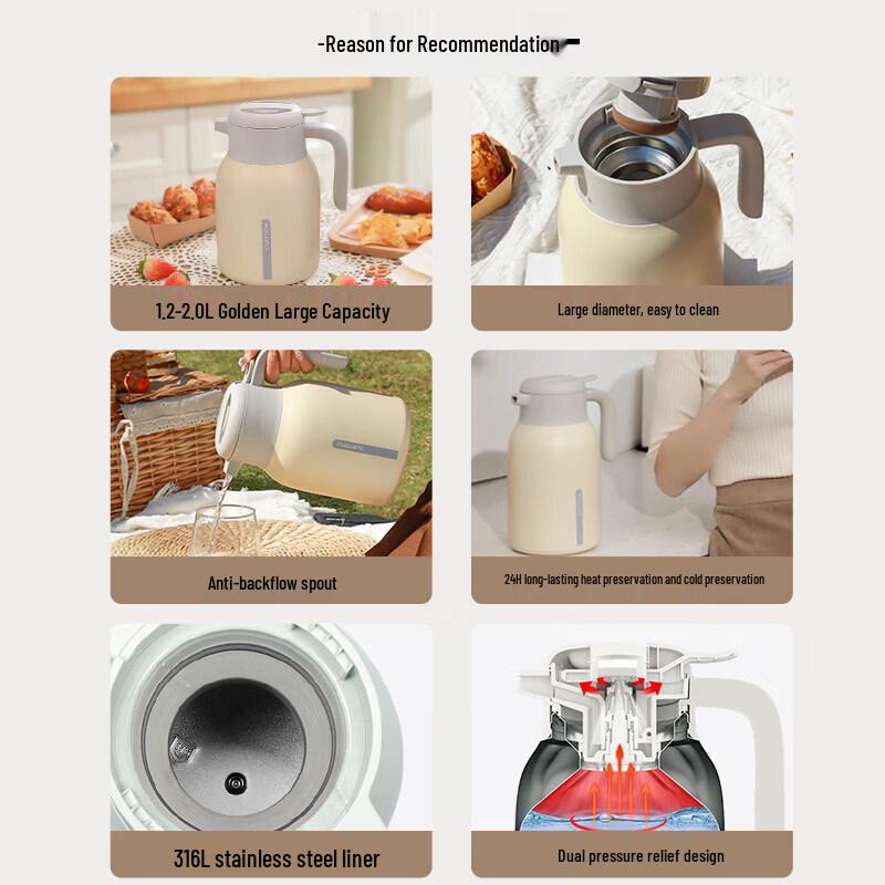 Youluo 2L 316 Stainless Steel Vacuum Thermos