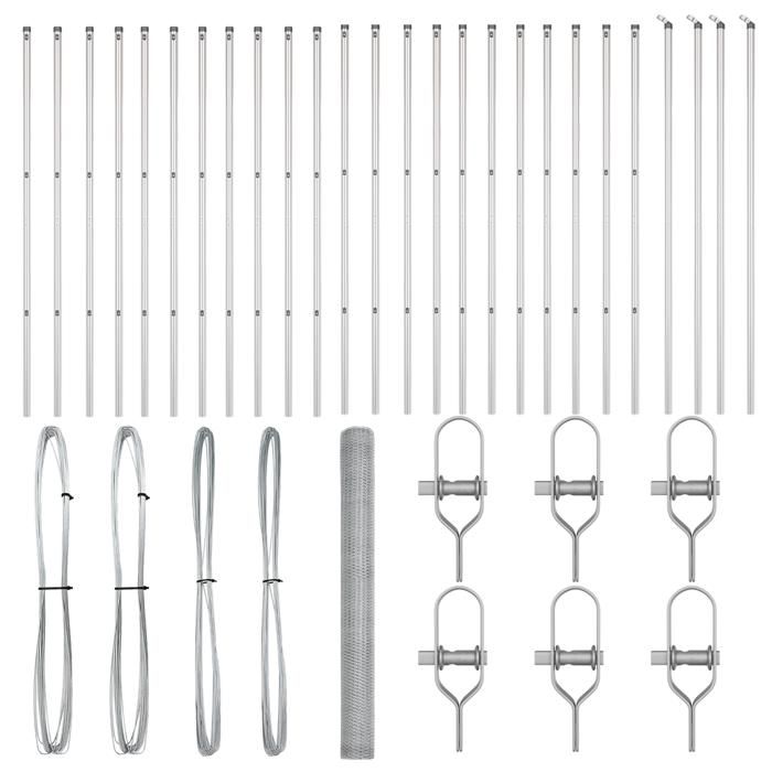 Clôture Hexagonale vidaXL 1,6x50 m en Acier Galvanisé 3353006