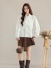 Elegant French Style White Long-Sleeved Women's Shirt - Early Autumn Chic, Slimming Design
